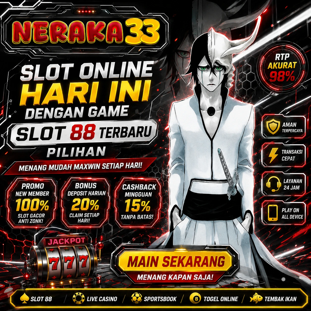 NERAKA33 - Slot Online Hari Ini dengan Game Slot 88 Terbaru